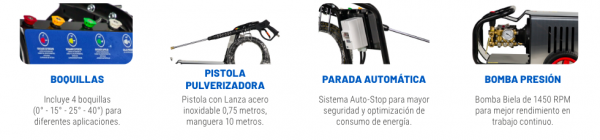 HIDROLAVADORA AGUA/FRIA 5.4HP 380V. 180/220 BAR 12,6 L/MIN - Imagen 3