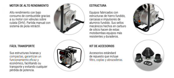 Motobomba a gasolina 2”x 2” - Imagen 3