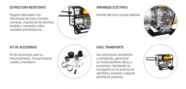 Motobomba Diésel KRAFTER SDP100CLE 4″x 4″ - Imagen 3