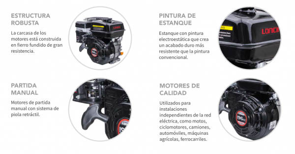 MOTOR GASOLINA LONCIN G200F 6,5HP - Imagen 3