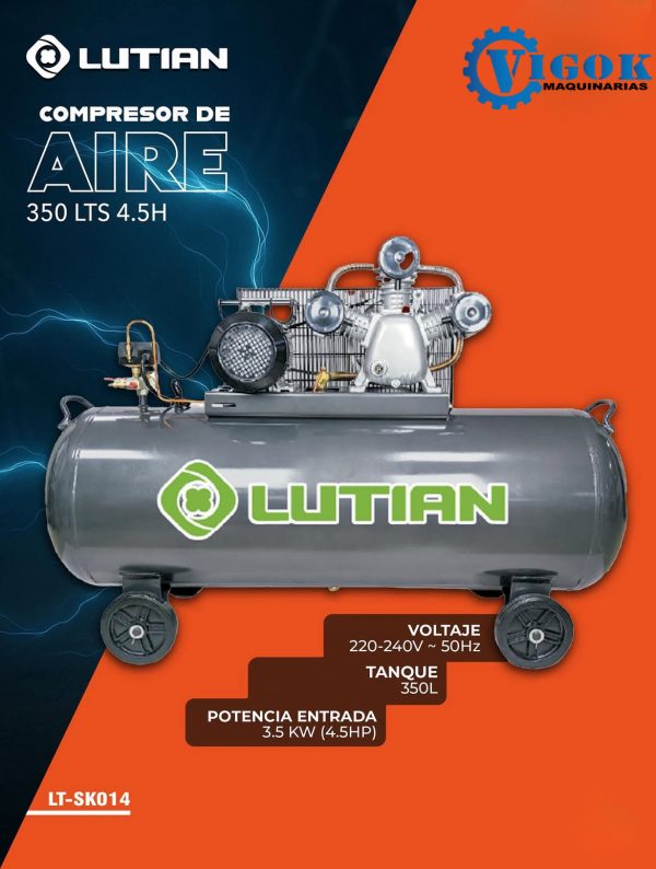 COMPRESOR DE AIRE 350 LTS 4.5HP LUTIAN