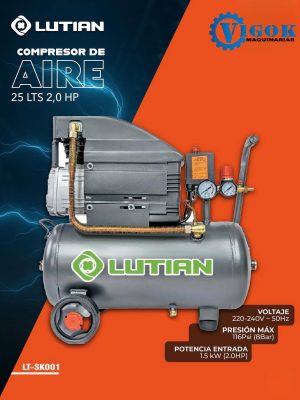 COMPRESOR DE AIRE 25 LTS 2,0 HP LUTIAN